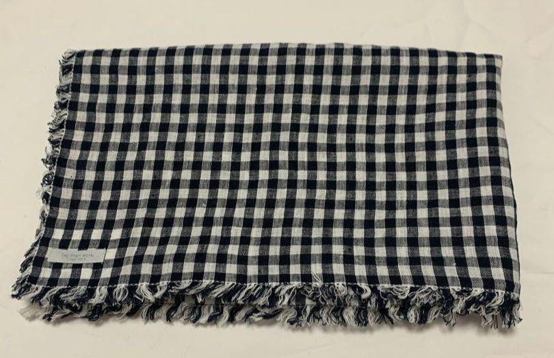 fog linen work リネン　フリンジ　ストール　ギンガムチェック　大判