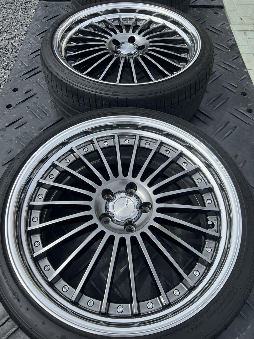 WORKランベックLF1段リム4本セット21インチ9J +40 美品 画像5