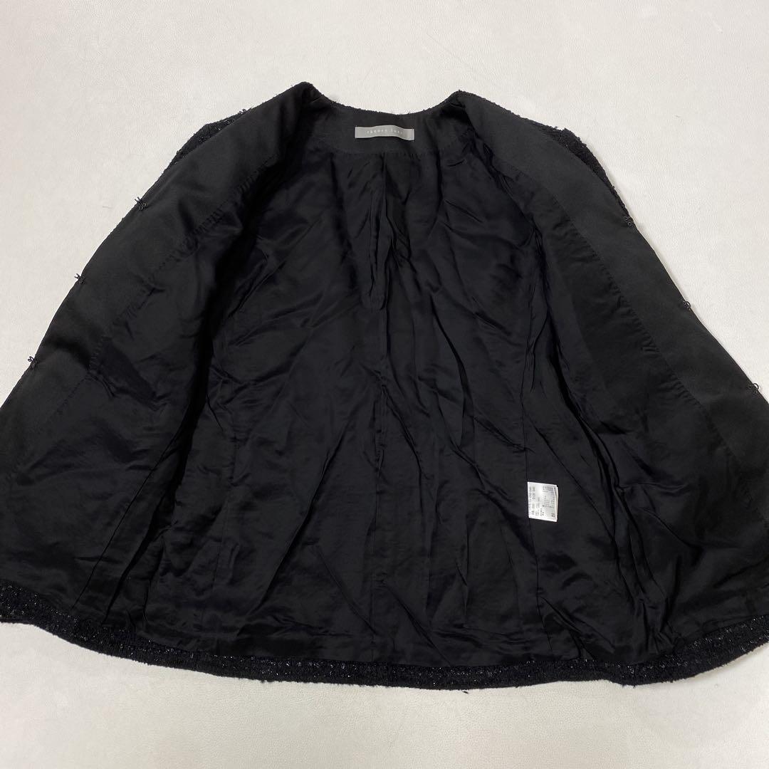 美品 Theory luxe ツイード ノーカラージャケット