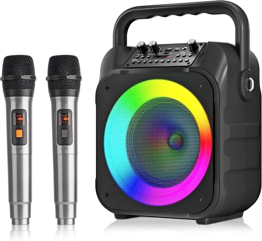 【M2245-122-90】カラオケ ワイヤレスマイク２本 Bluetooth