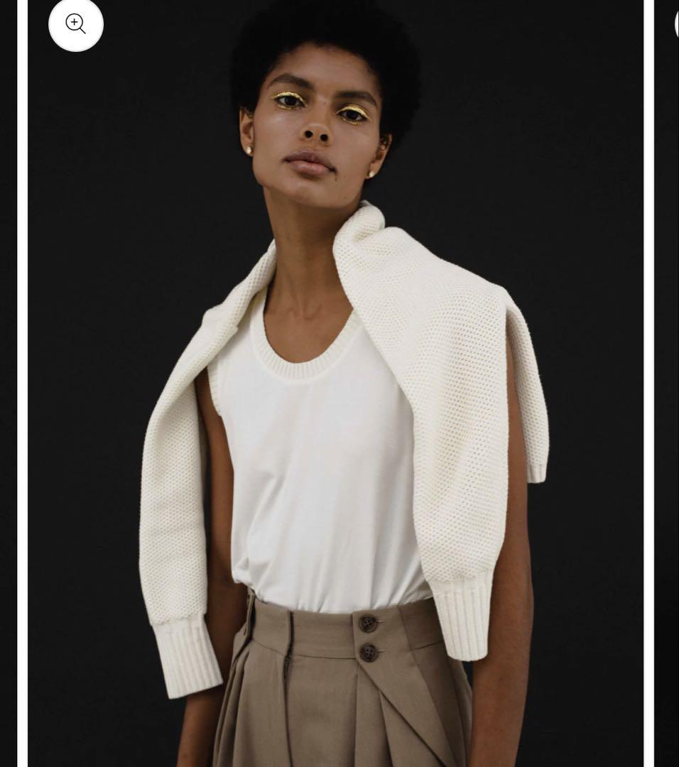 L´AUBE BLANC Basket Knit Cardigan White