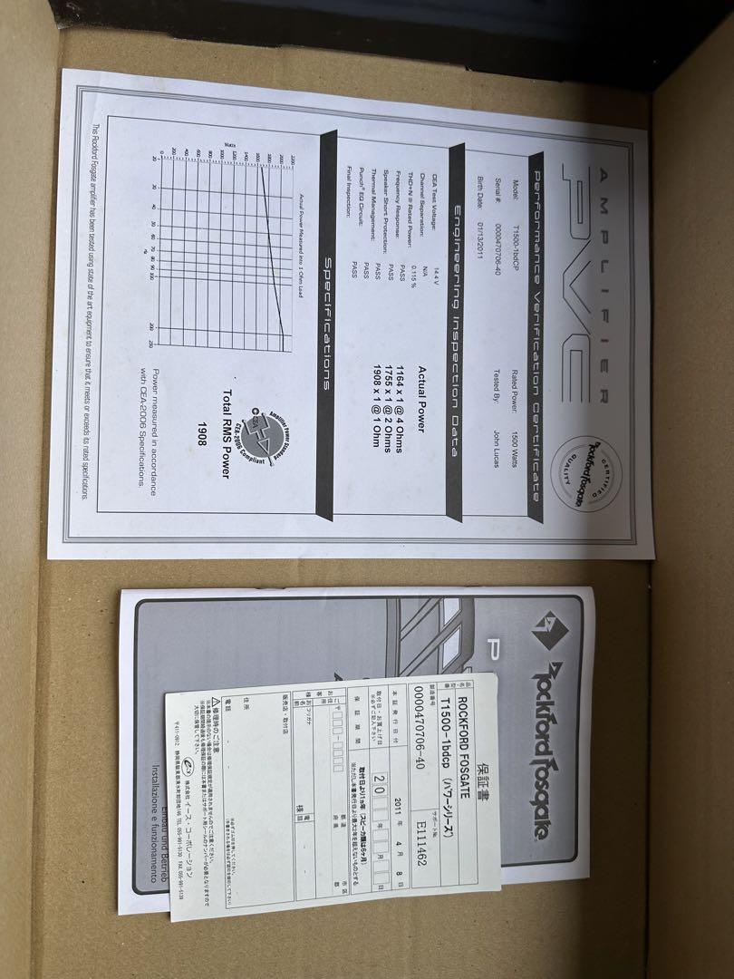 Rockford Fosgate T1500-1bdcp アンプ