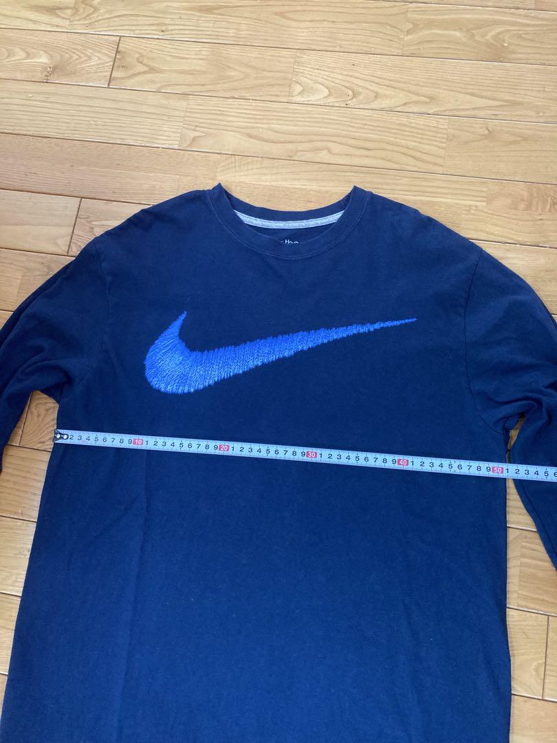 90s OLD NIKE ロングスリーブTシャツ ロンT ネイビー M相当