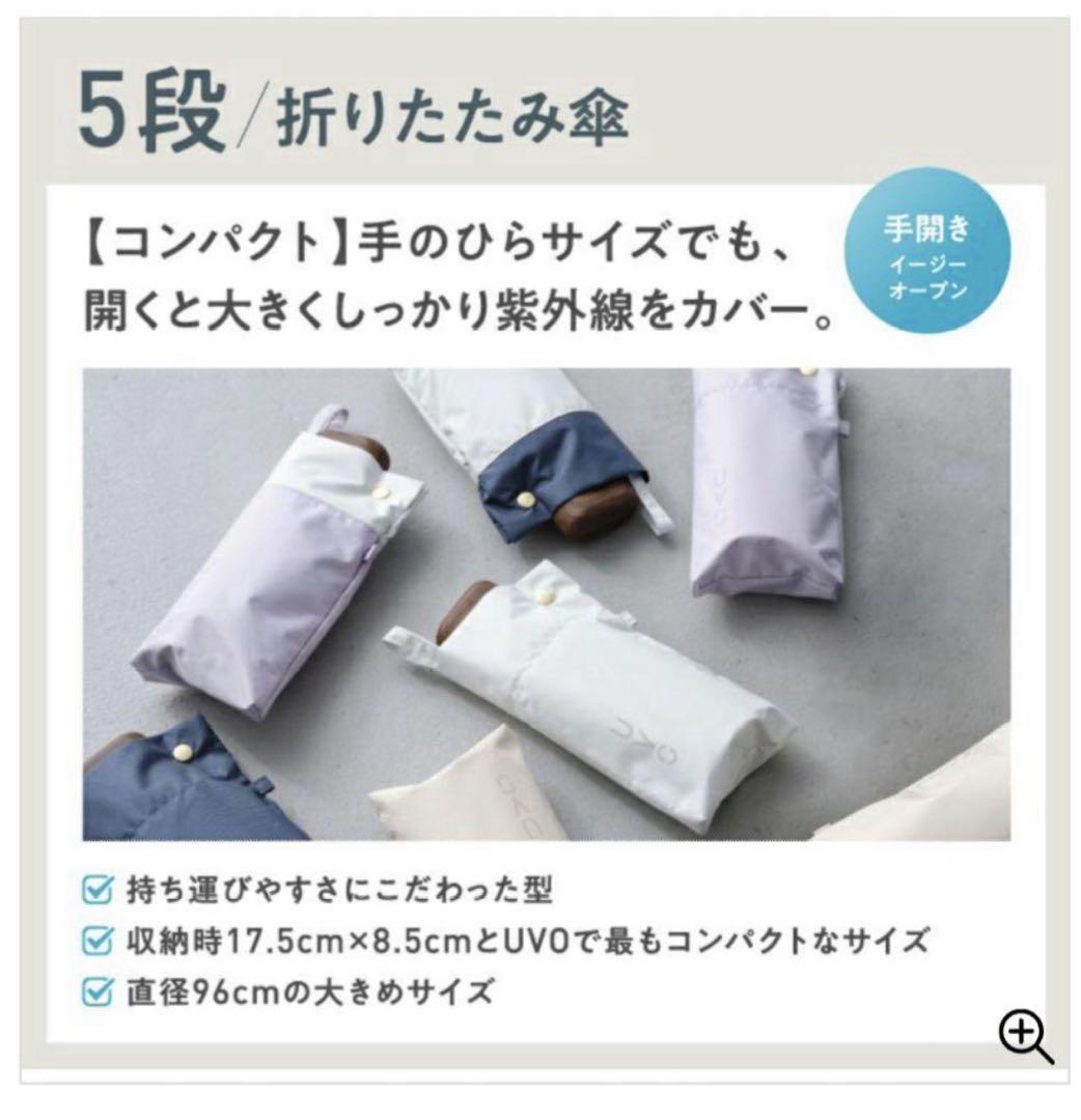 wpc UVO 5段折りたたみ傘　完全遮光　日傘