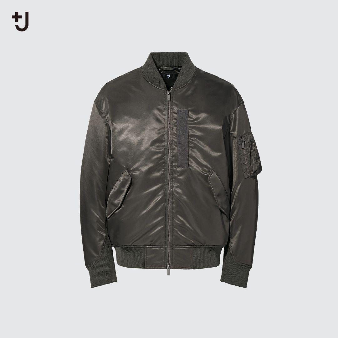 UNIQLO +JハイブリッドダウンオーバーサイズMA-1ブルゾンXXL グレイ