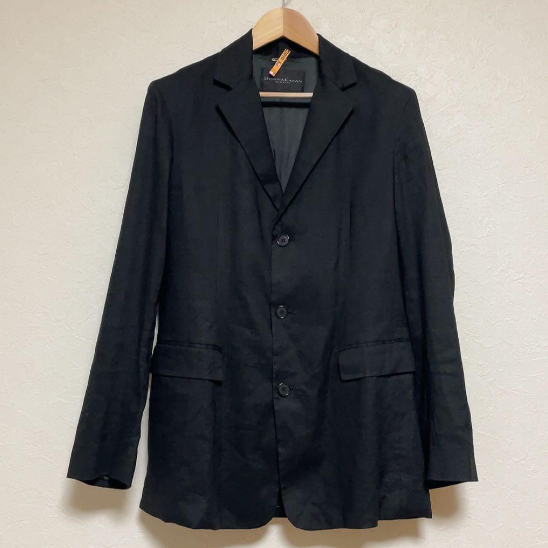 美品】DKNY 高級リネンシングルテーラードジャケットセンター