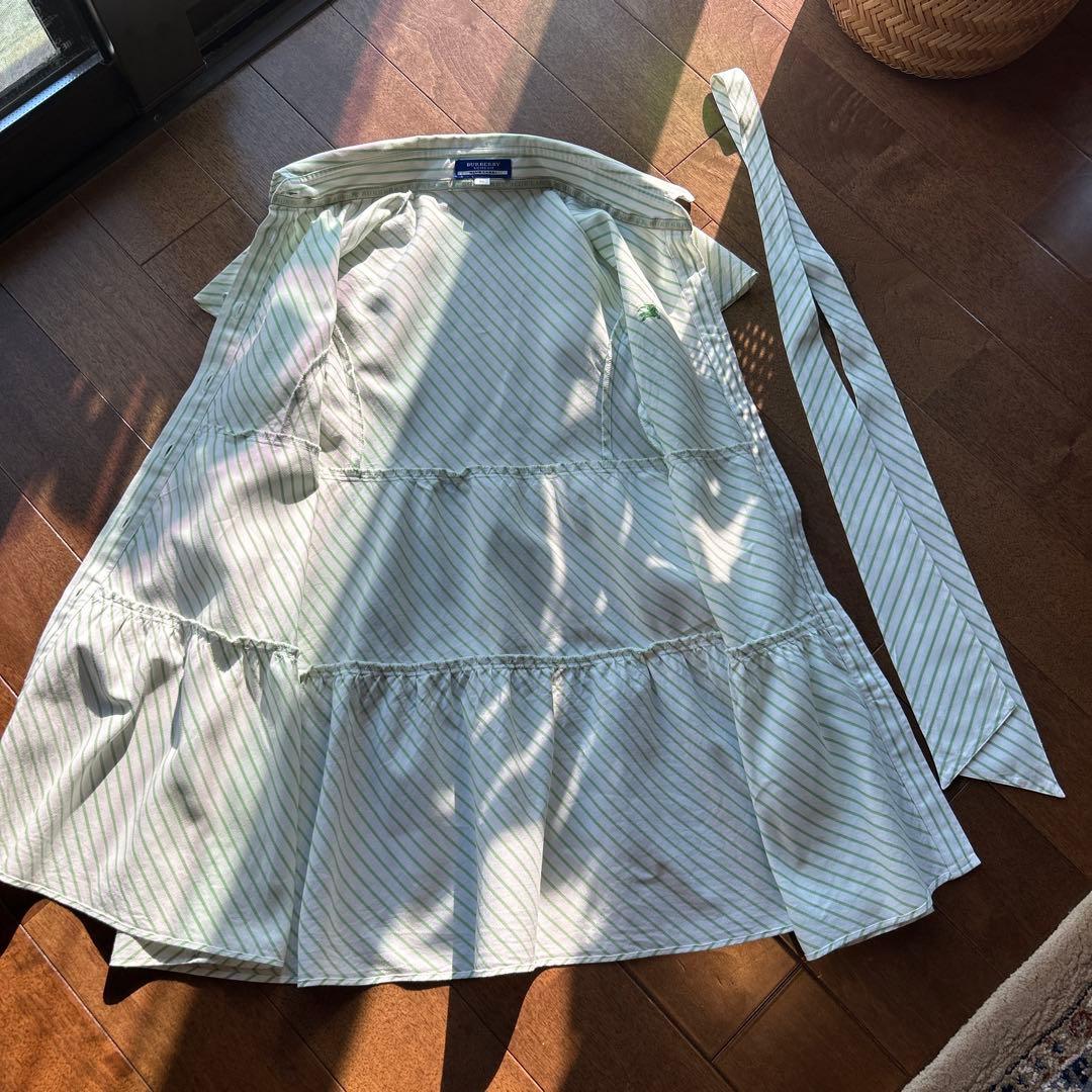 BURBERRY BLUE LABEL 半袖　ブラウス　シャツ　ストライプ