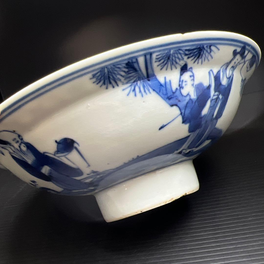 中国清時代　新渡青花鉢　口径約20㎝　東Y7-1106☆2Fタルオ