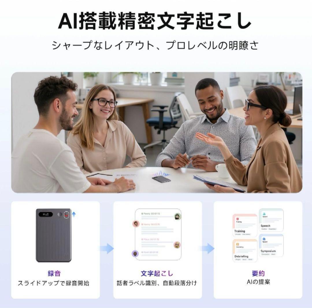 AIボイスレコーダー 文字起こしAI要約