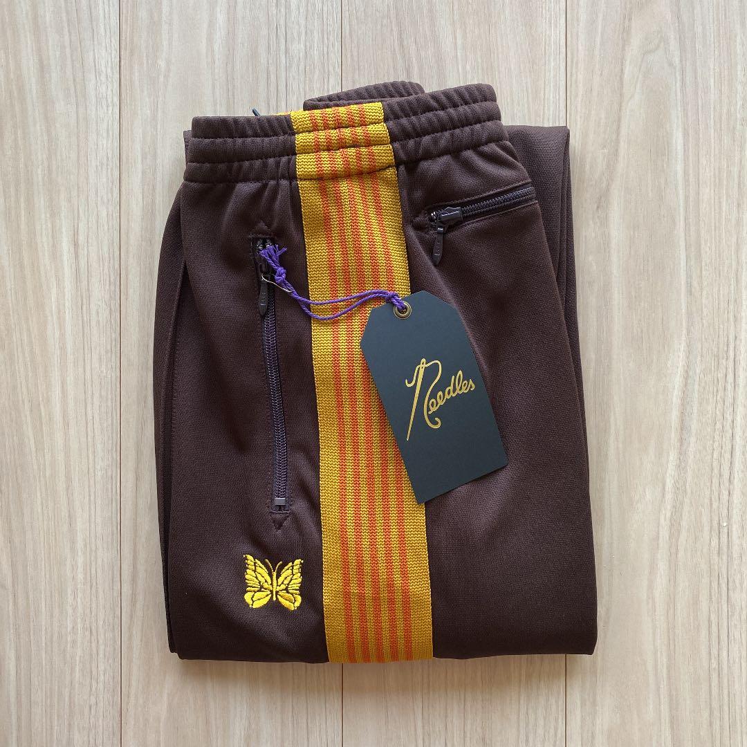 新品未使用　needles トラックパンツ　ストレート　ブラック　パープル 新品未使用 needles トラックパンツ ストレート グレー スウェット