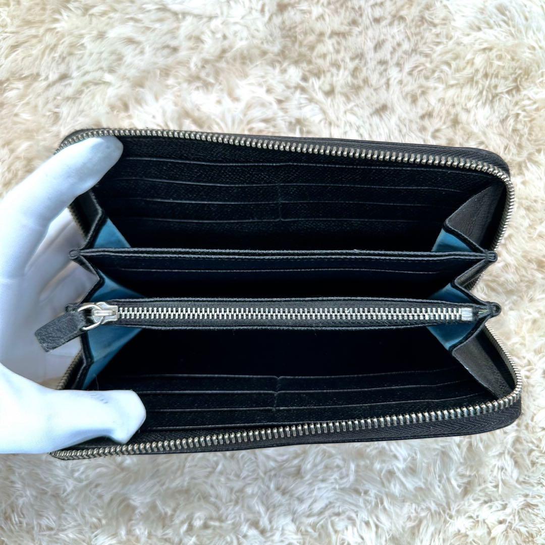【美品】ブルガリ 長財布 ラウンドファスナー ブラック ビーゼロワン メンズ