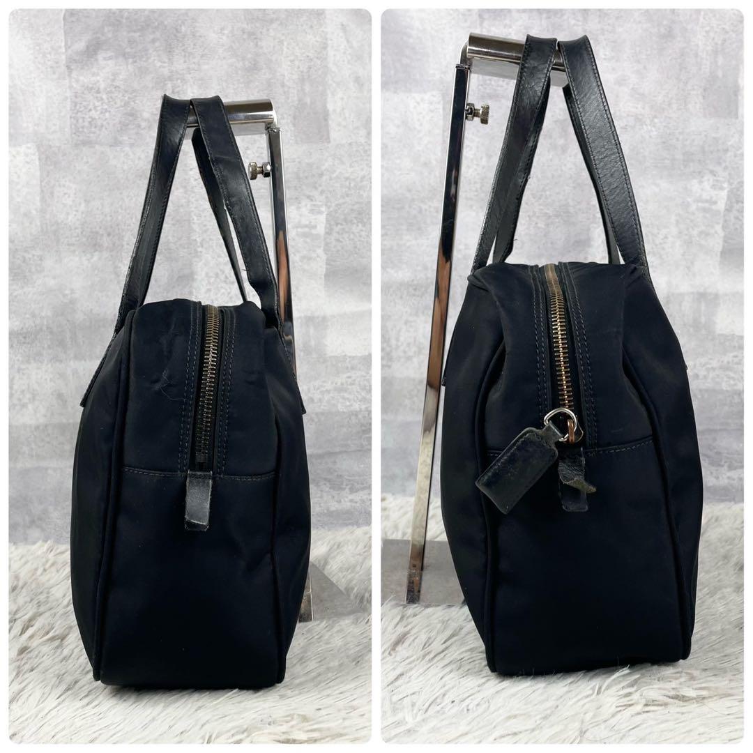 美品 フェンディ ナイロン ハンドバッグ FFロゴ エンボス ファスナー 黒