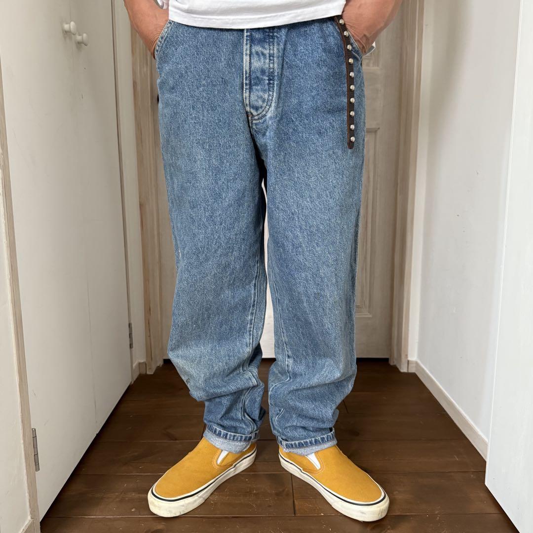 【90s】L.L.Bean バギーデニムパンツ W30/30 サスペンダーボタン 5,680円