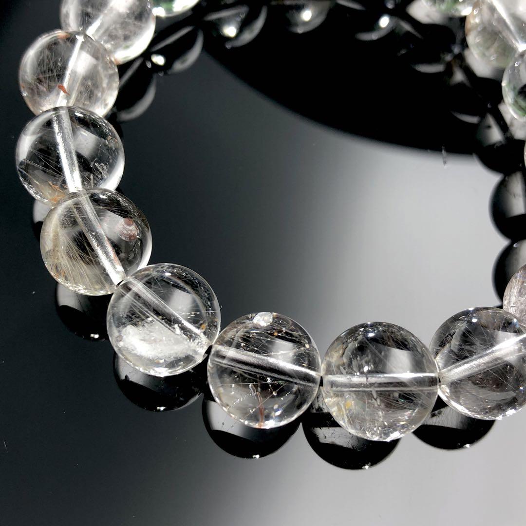 高品質+/クリアタイプ】プラチナルチルクォーツ 13mm～13.5mm玉