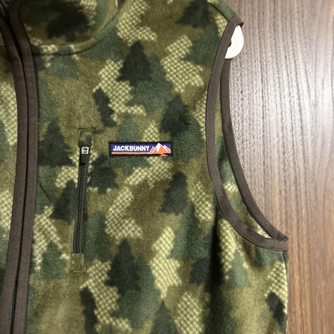 ジャックバニー メンズ カモフラージュ柄 フリースベスト サイズ