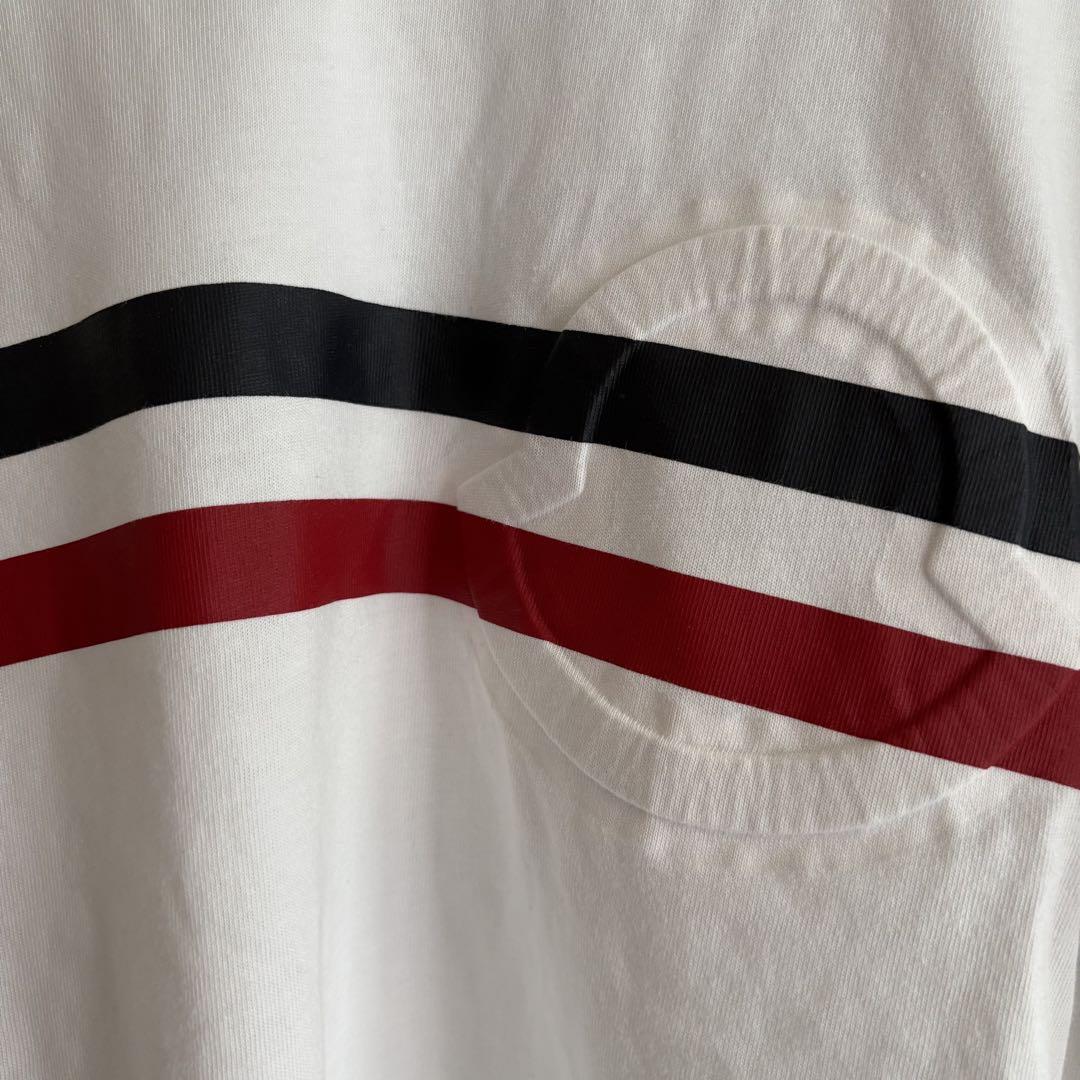MONCLER ホワイト Tシャツ ストライプ モンクレールホワイト ストライプ Tシャツ