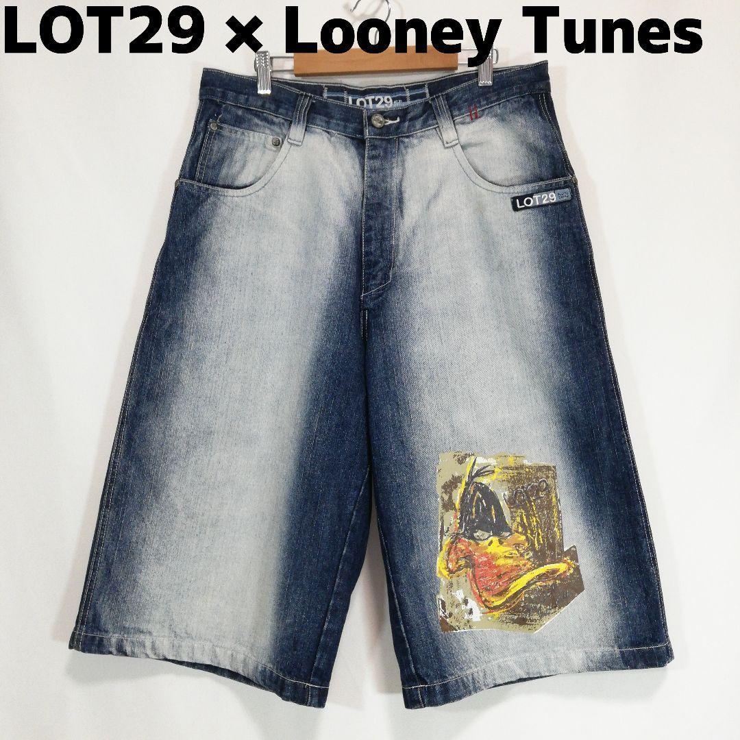 LOT29 ダフィーダック ルーニーテューンズ デニムハーフパンツ バギーパンツ