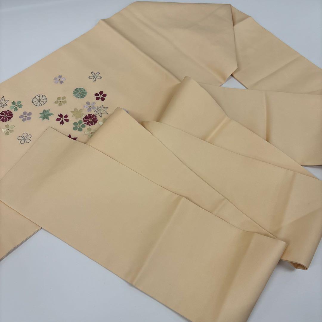 名古屋帯 可愛い花の刺繍 銀駒 九寸 正絹 AO-4443 - メルカリ