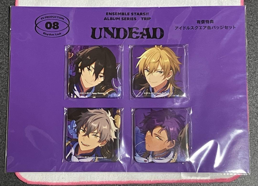 あんスタ【UNDEAD】特典★スクエア★缶バッジ★3点セット あんスタ】UNDEAD(TRIP) 優勝限定アイドルスクエア缶バッジ