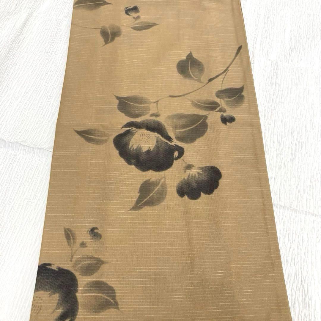 良品✨】コシノジュンコ Jk 洗える着物 夏物 小紋 椿 芝翫茶色