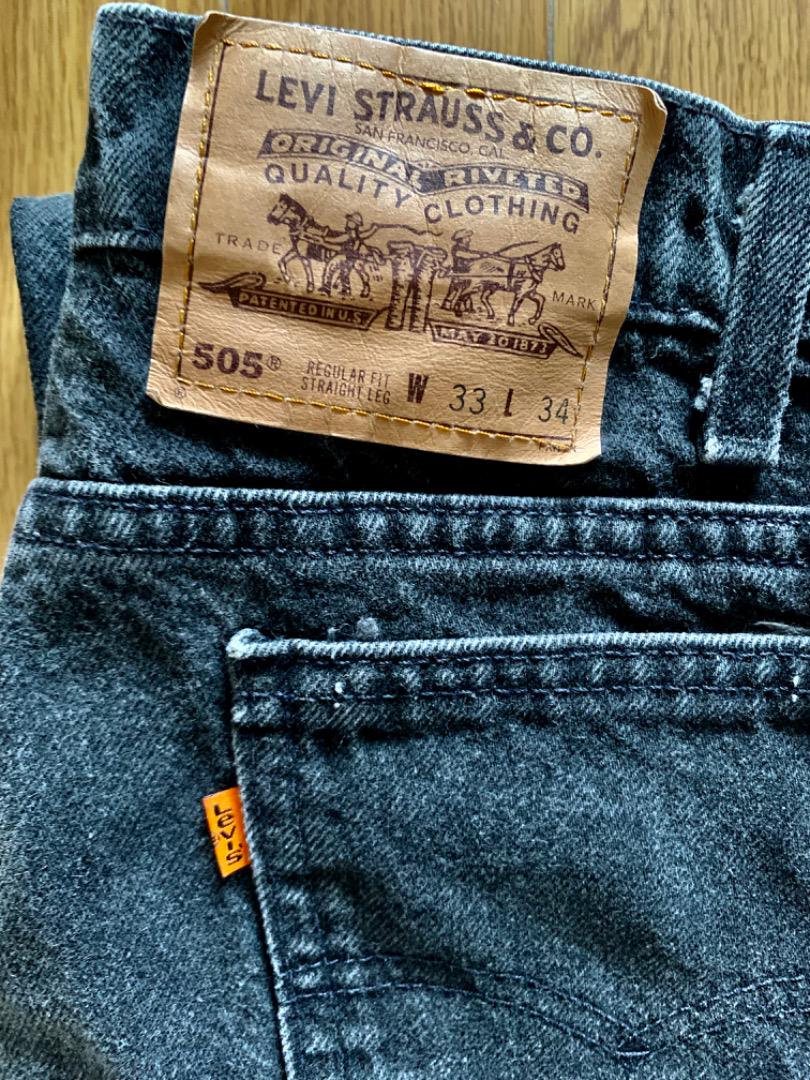80s 90s 後染め ブラック USA製 Levi's 505 W33 黒
