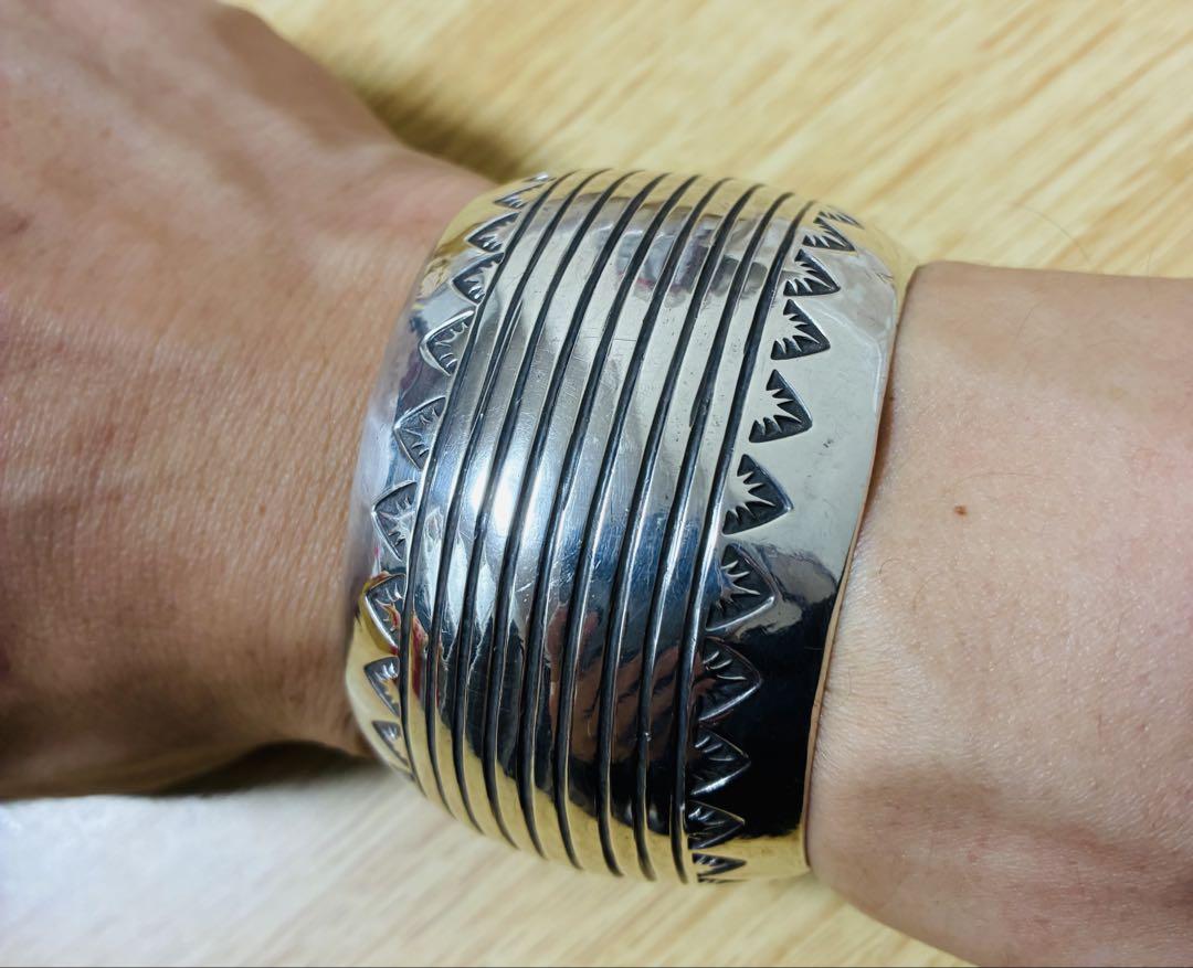 navajo ナバホ スターリングシルバー バングル CARSON B マライカ