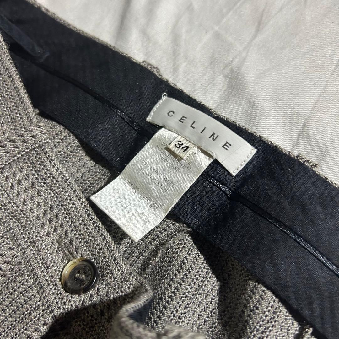 CELINE チェック柄 ワイドレッグ スラックス 34 SIZE DECORATOM_COM_BR