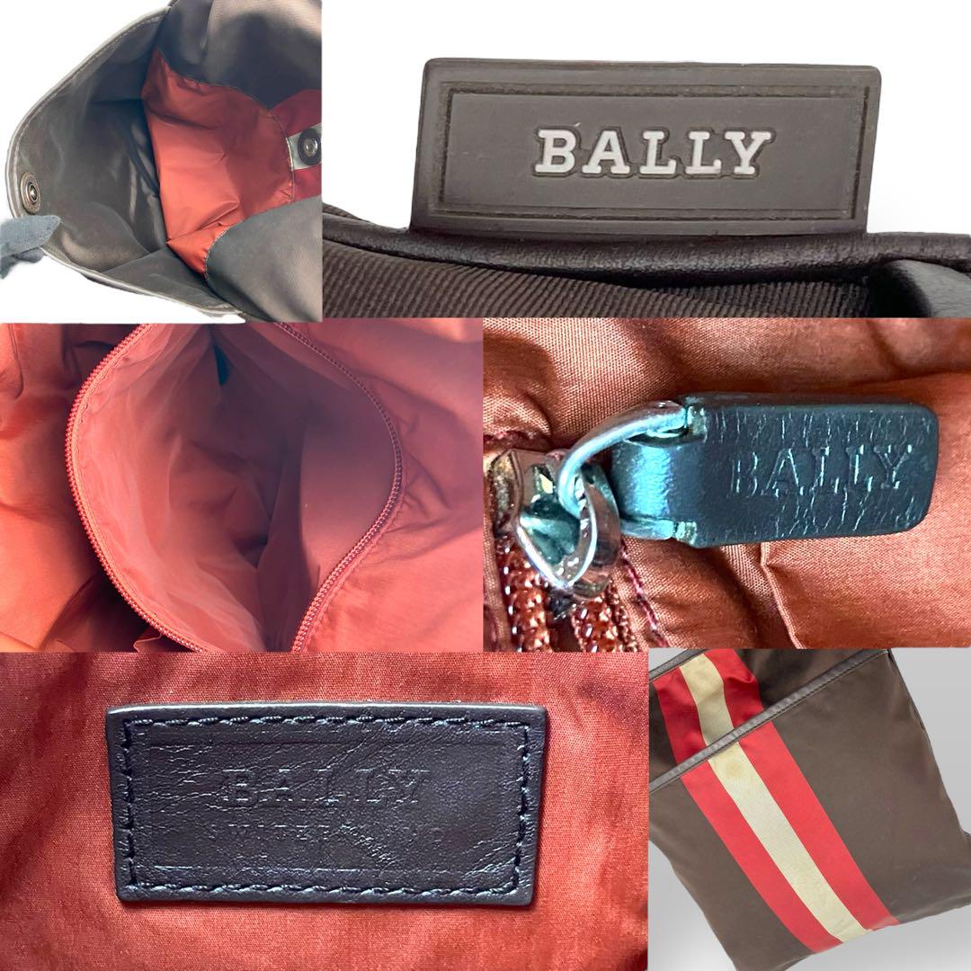 バリー BALLY ショルダーバッグ 斜め掛け ナイロン 茶 ブラウン