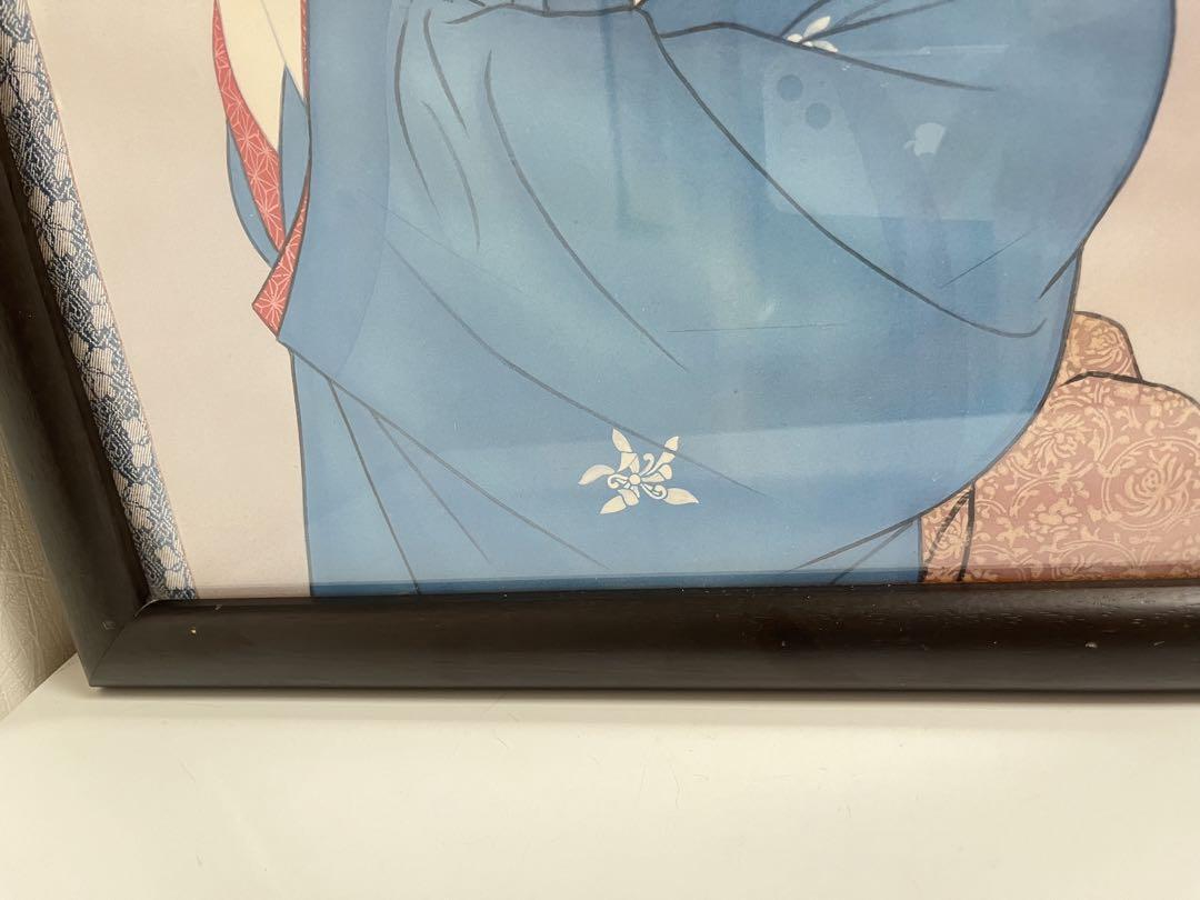 額装　作者名あり、日本画　美人画　絵画