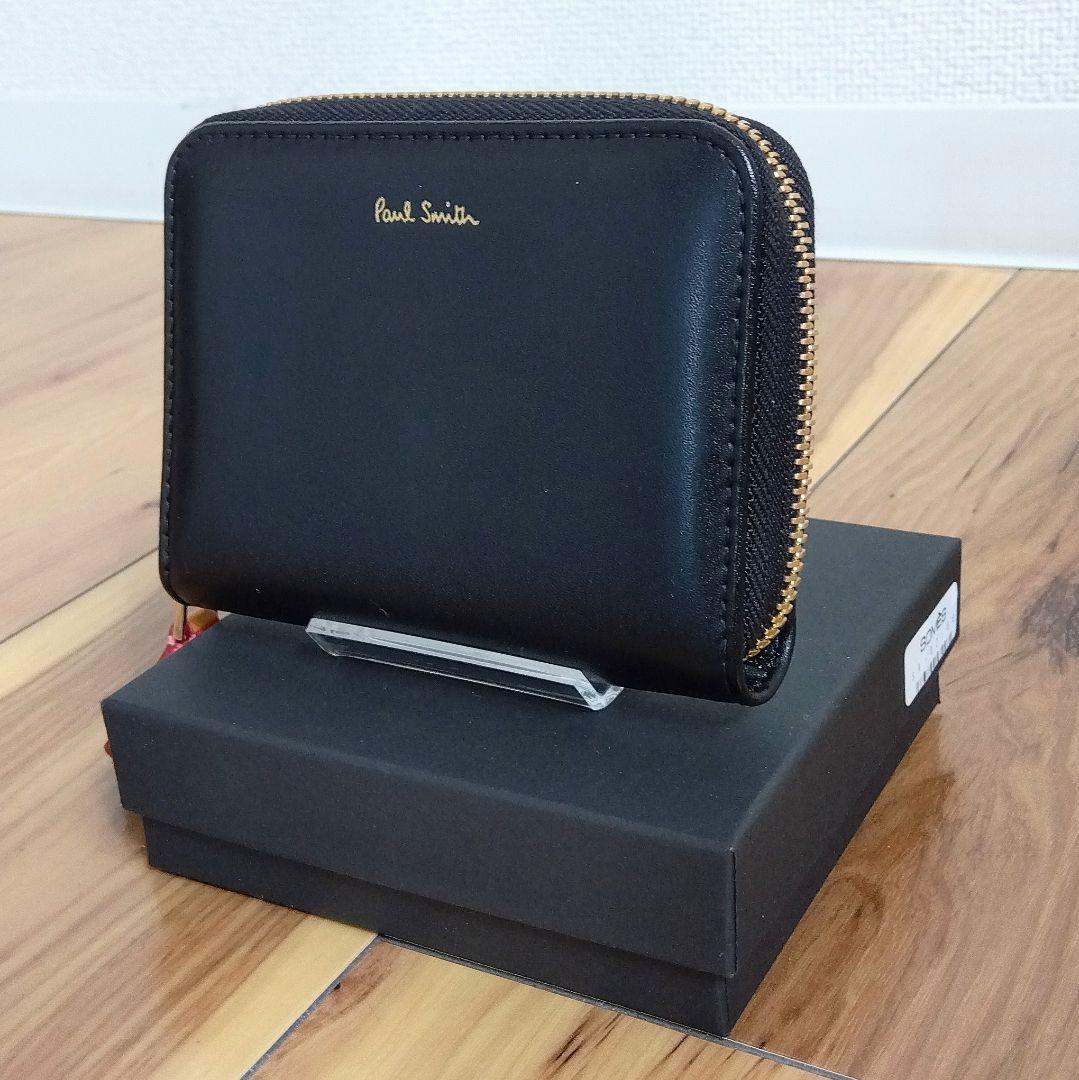 美品　ポールスミス　コインケース　コンパクトウォレット　レザー　ブラック