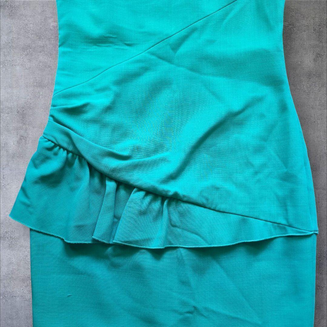 【美品】EMILIO PUCCIノースリーブワンピース グリーン 34 ウール混