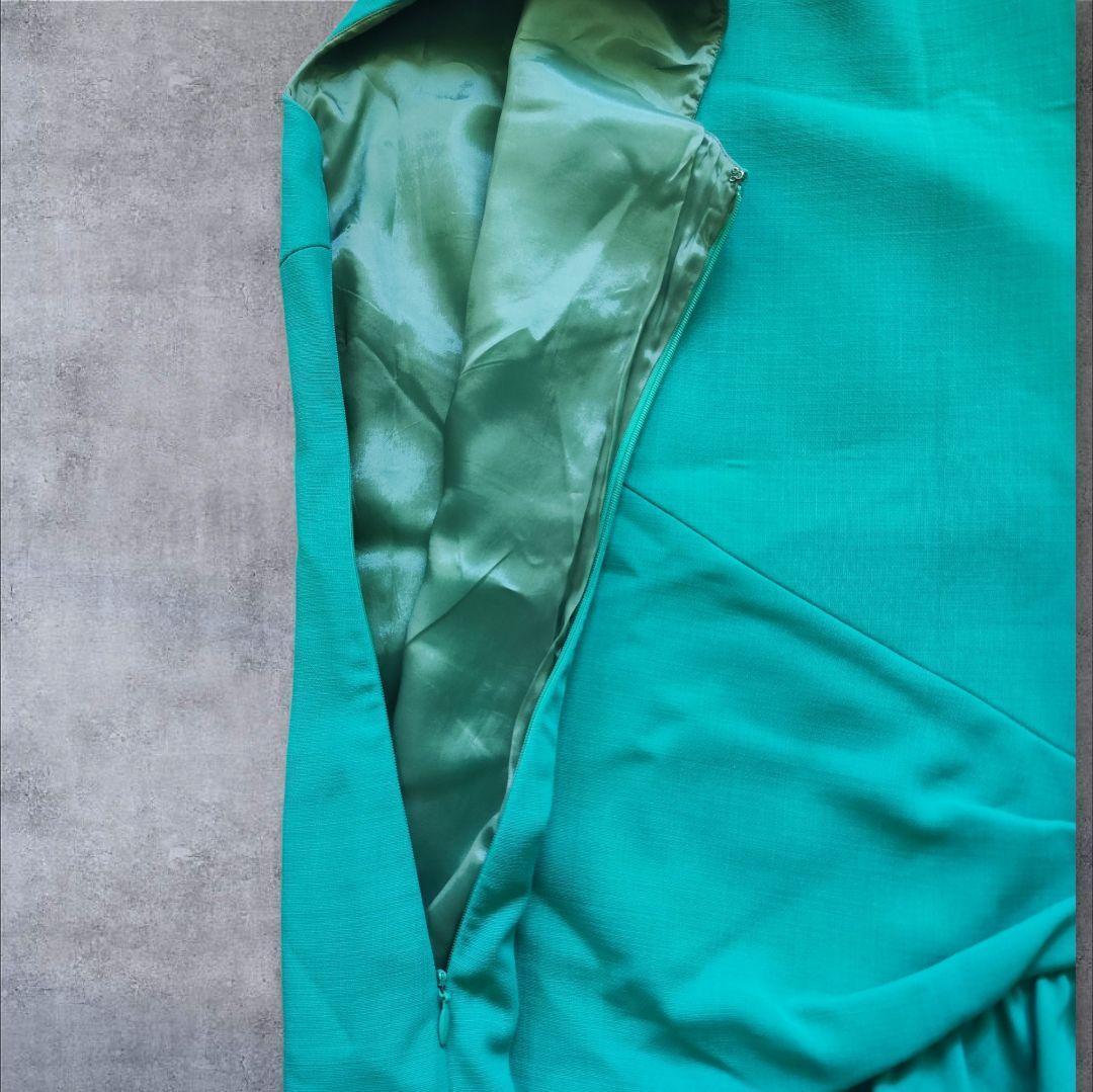 【美品】EMILIO PUCCIノースリーブワンピース グリーン 34 ウール混