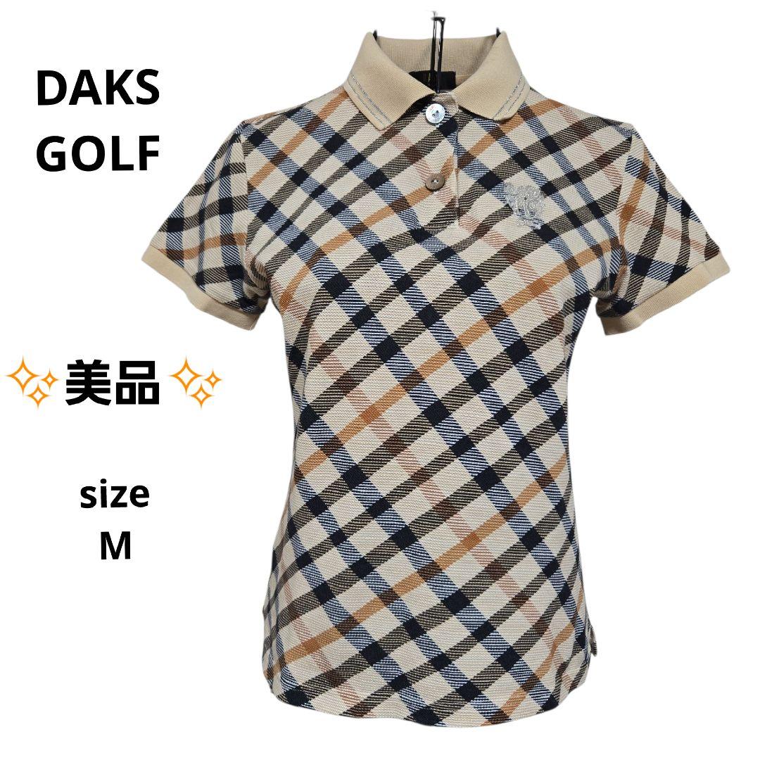 希少 ダックス DAKS GOLF ハウスチェック柄ポロシャツ ロゴ刺繍