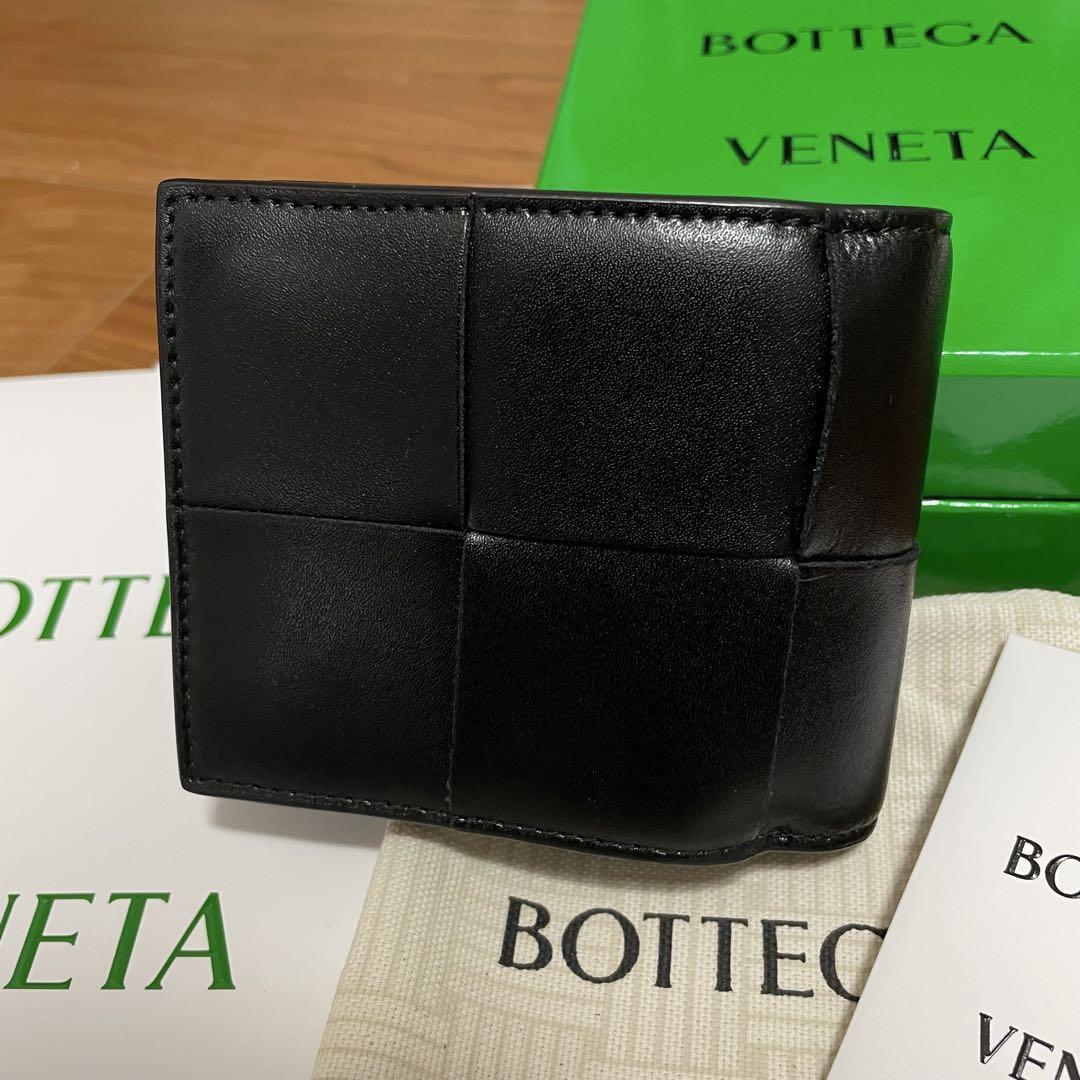 新品　BOTTEGA VENETA 二つ折り財布　コインケース付き ブラック