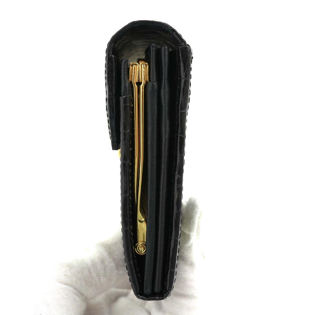 ✨新品未使用✨ Yves Saint Laurent 長財布 クロコ がま口