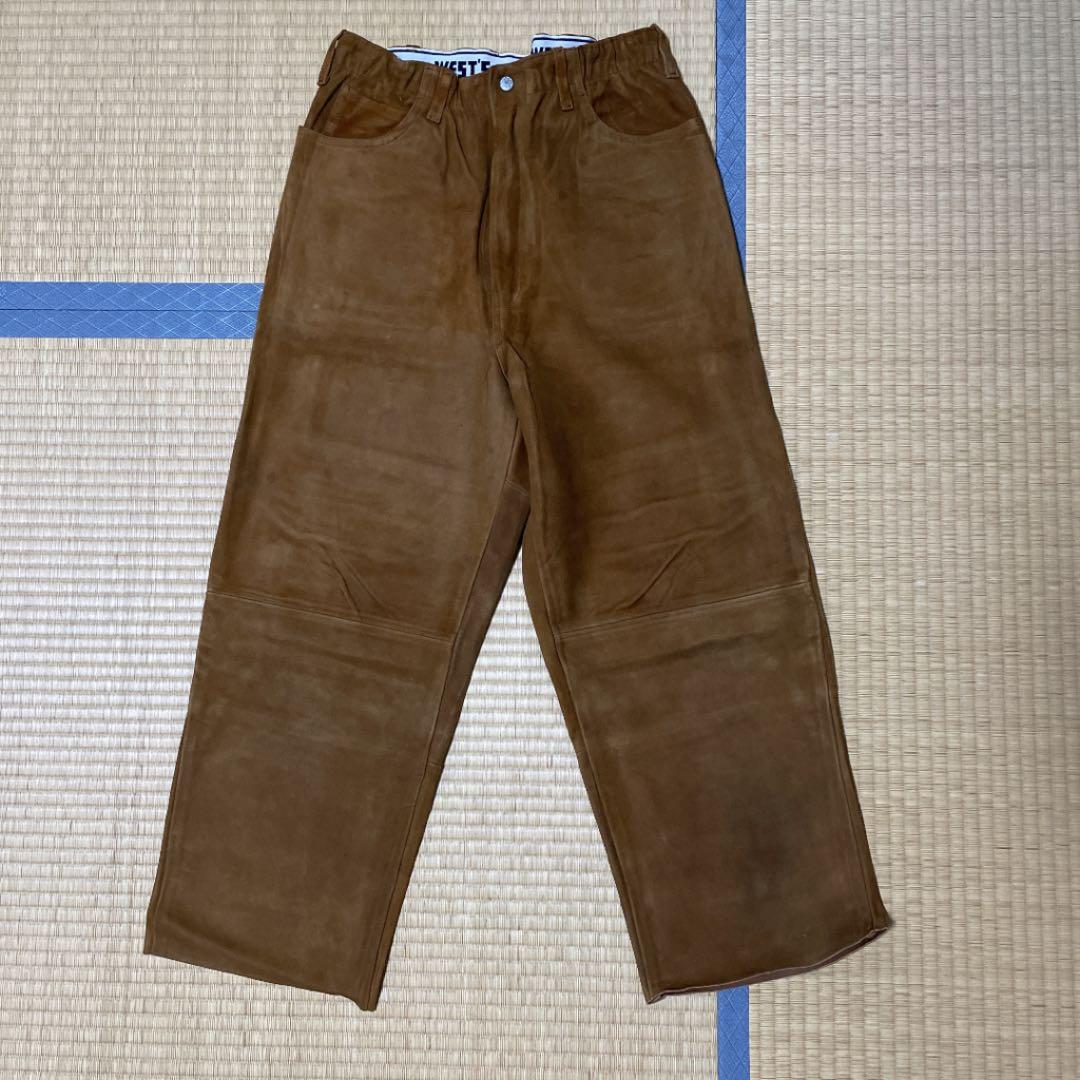 幅広type orSlow×ビームス スエードパンツ レザーパンツ - 通販 - www