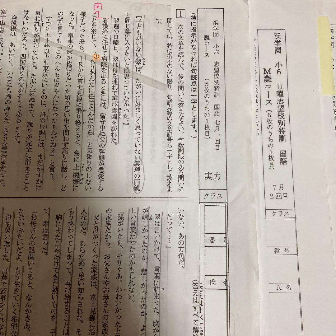 浜学園　小6 6年　マスター　V0 0組　灘中　灘　分野別　1日目 小6になって思う】すごいぞ浜学園！灘模試の結果と | オトクサ