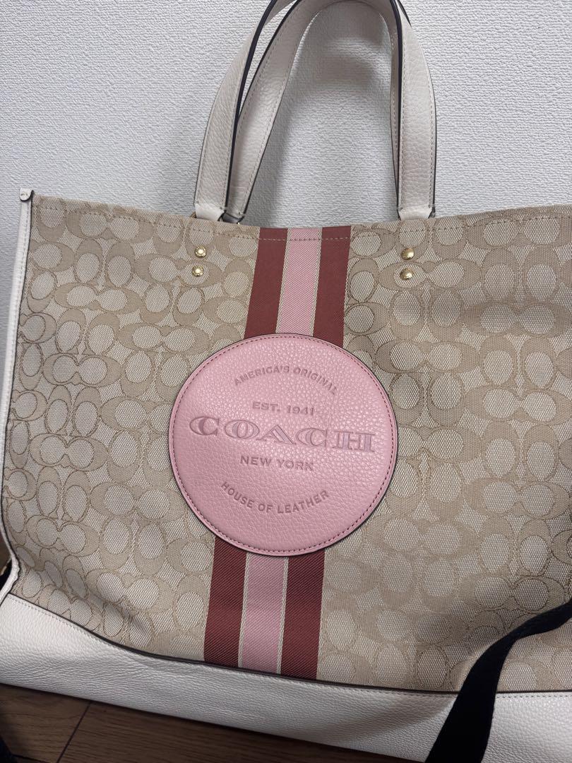 SALE！COACH トートバッグ ベージュ ピンク