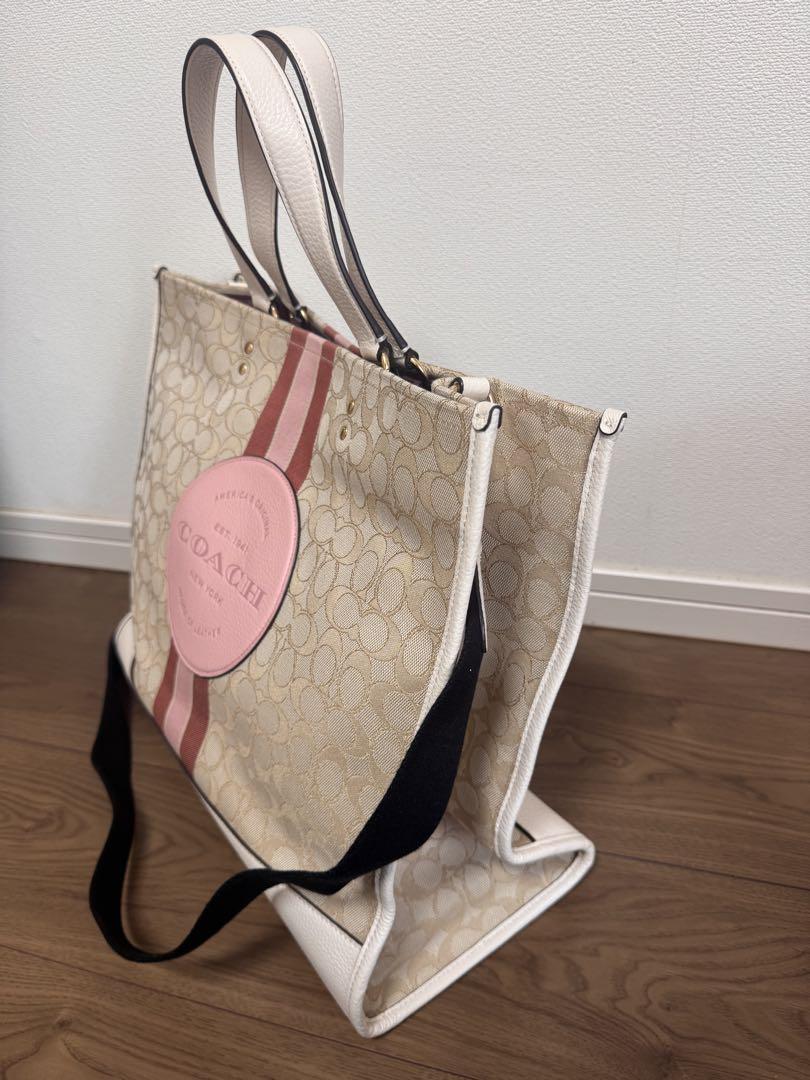 SALE！COACH トートバッグ ベージュ ピンク