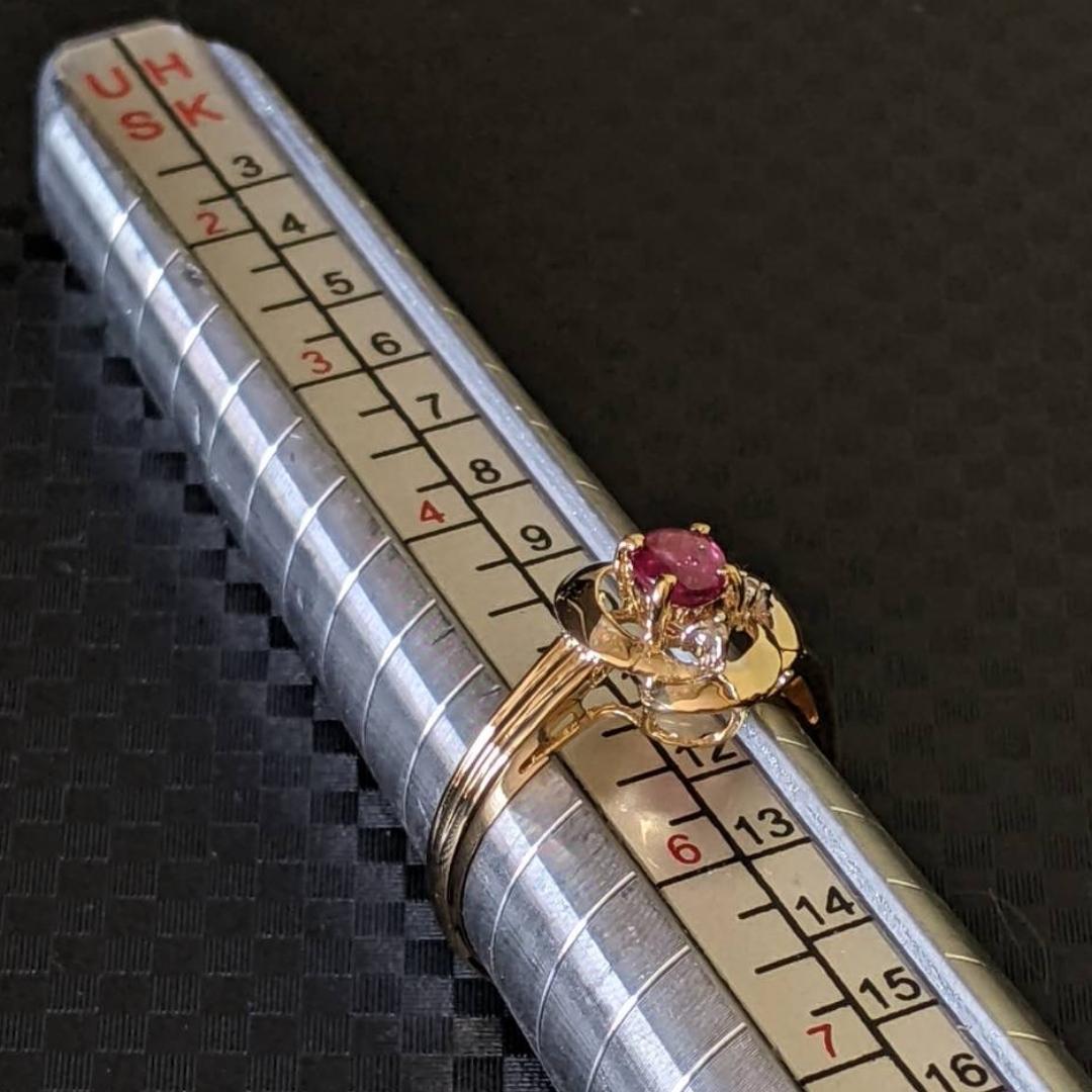 K18 ルビーリング ダイヤモンド ゴールド 指輪 リング レディース