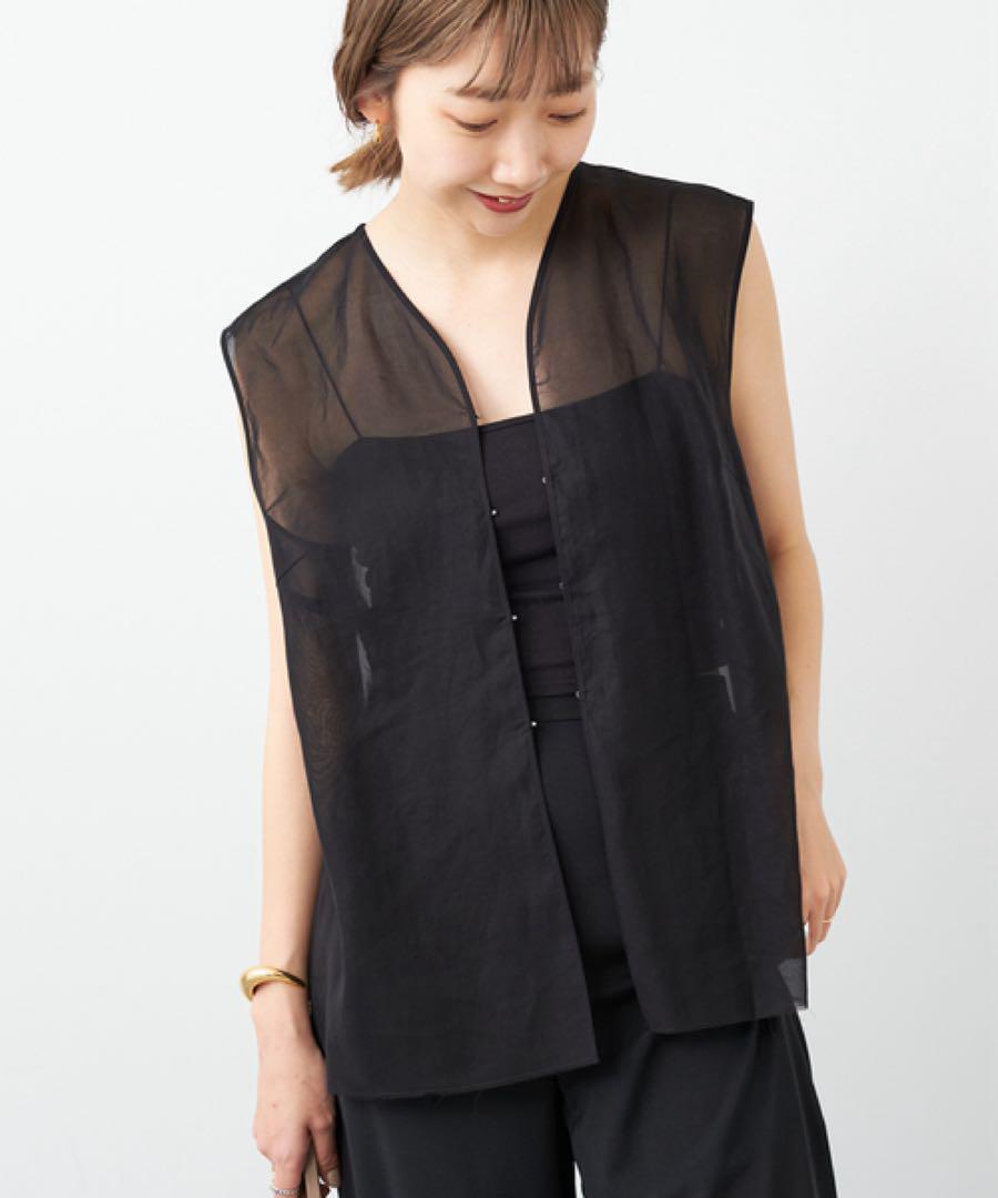 Plage プラージュ　シースルーブラック　ベスト ジレ