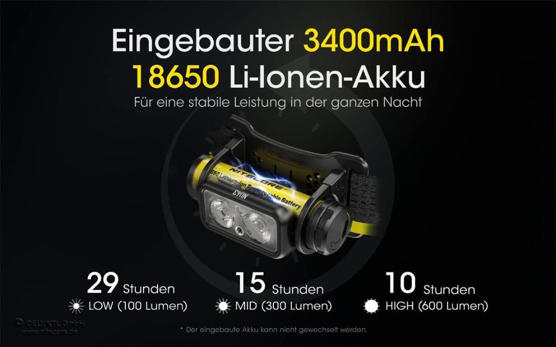 NITECORE NU43 ヘッドランプ 1400ルーメン＋延長バッテリーケース
