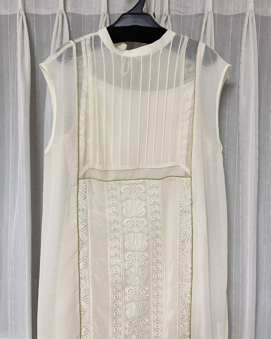 【Ameri VINTAGE】MEDI EMBROIDERY LONG TOP