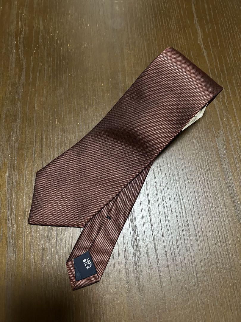 Maker's Shirt 鎌倉シャツ　ネクタイ　ブラウン　ソリッド