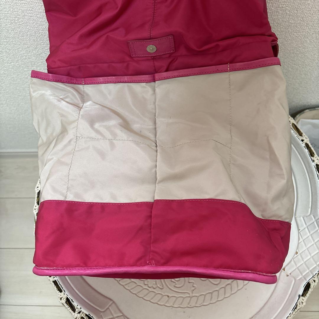 美品モンクレールピンク ナイロン トートバッグ