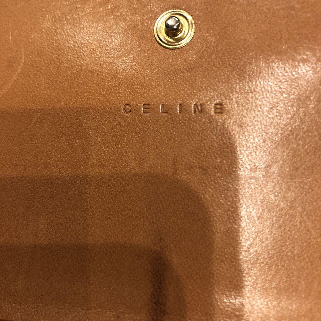CELINE ハニカムパターン 長財布 ダークブラウン レディース