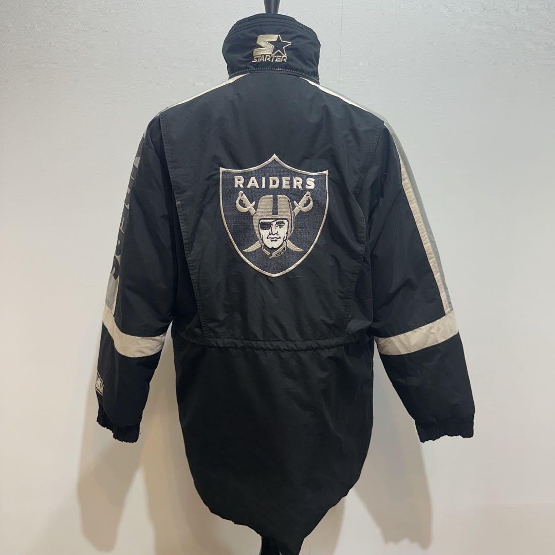 スターターNFLダウンジャケット黒×白メンズLサイズラスベガスレイダース