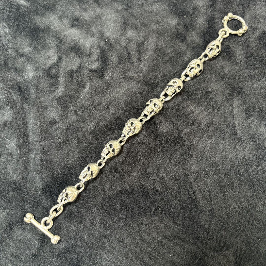 90's シルバー 925刻印 スカルデザイン シルバーブレスレット