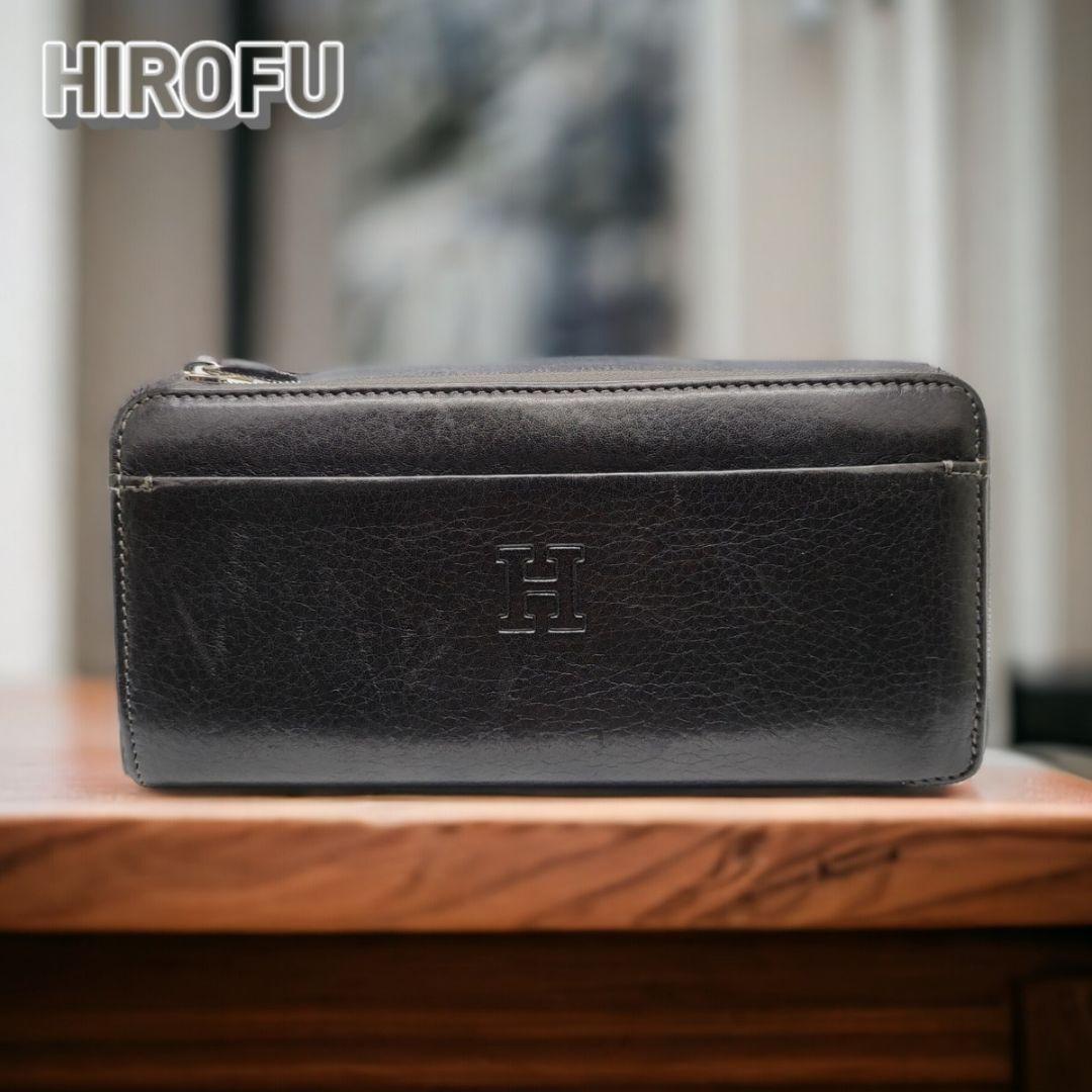 HIROFU ヒロフ 長財布 L字ファスナー レザー ブラック