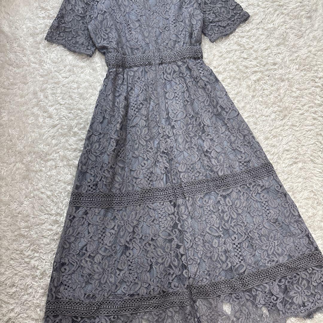 美品 Dorry doll ケミカルレース使いミモレ丈ワンピースドレス 38